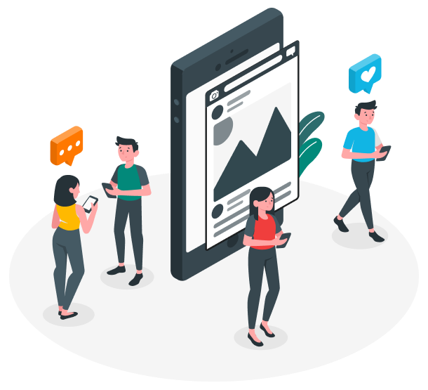 People using a mobile app interface